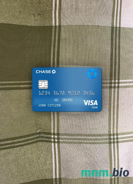 USA Chase bank Visa Debit Card wygląd fotograficzny skan PSD + zdjęcie